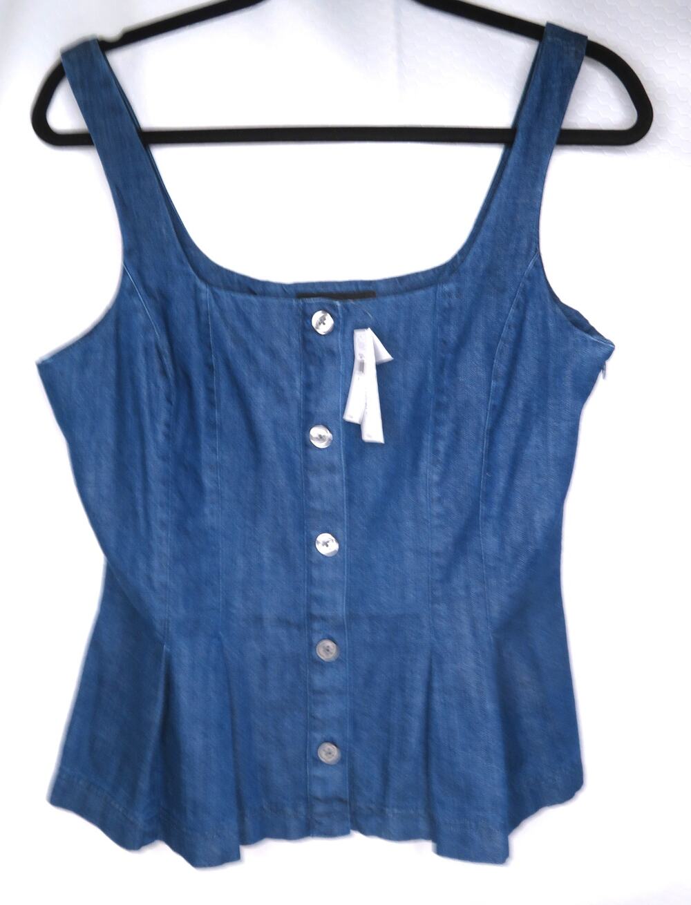 Nwt BANANA REPUBLIC Denim Sleeveless Cropped Bustier Top Women's Sz 6